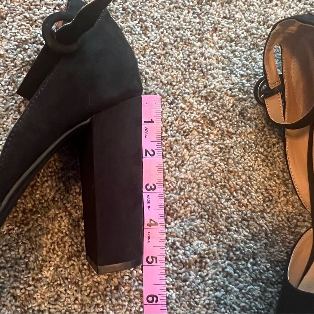 American Rag Black Block Heels w/ Ankle Straps Women's Size 7 WIDE Chunky Heel - Picture 8 of 11
